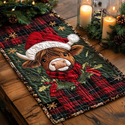 Highland Cow Quilted Table Runner GFTOQA386