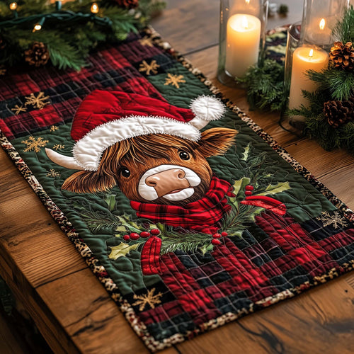 Highland Cow Quilted Table Runner GFTOQA386