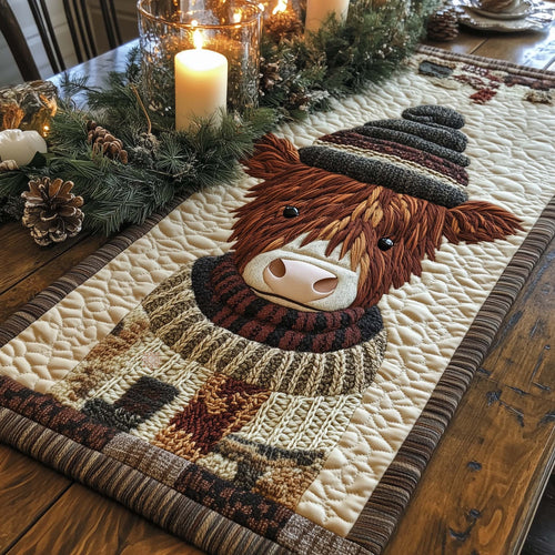 Highland Cow Quilted Table Runner GFTOQA387
