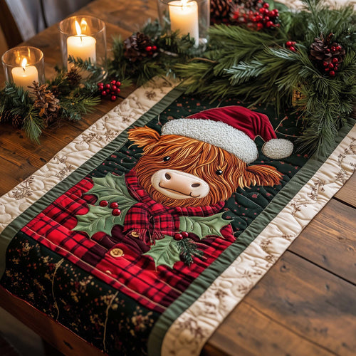 Highland Cow Quilted Table Runner GFTOQA389