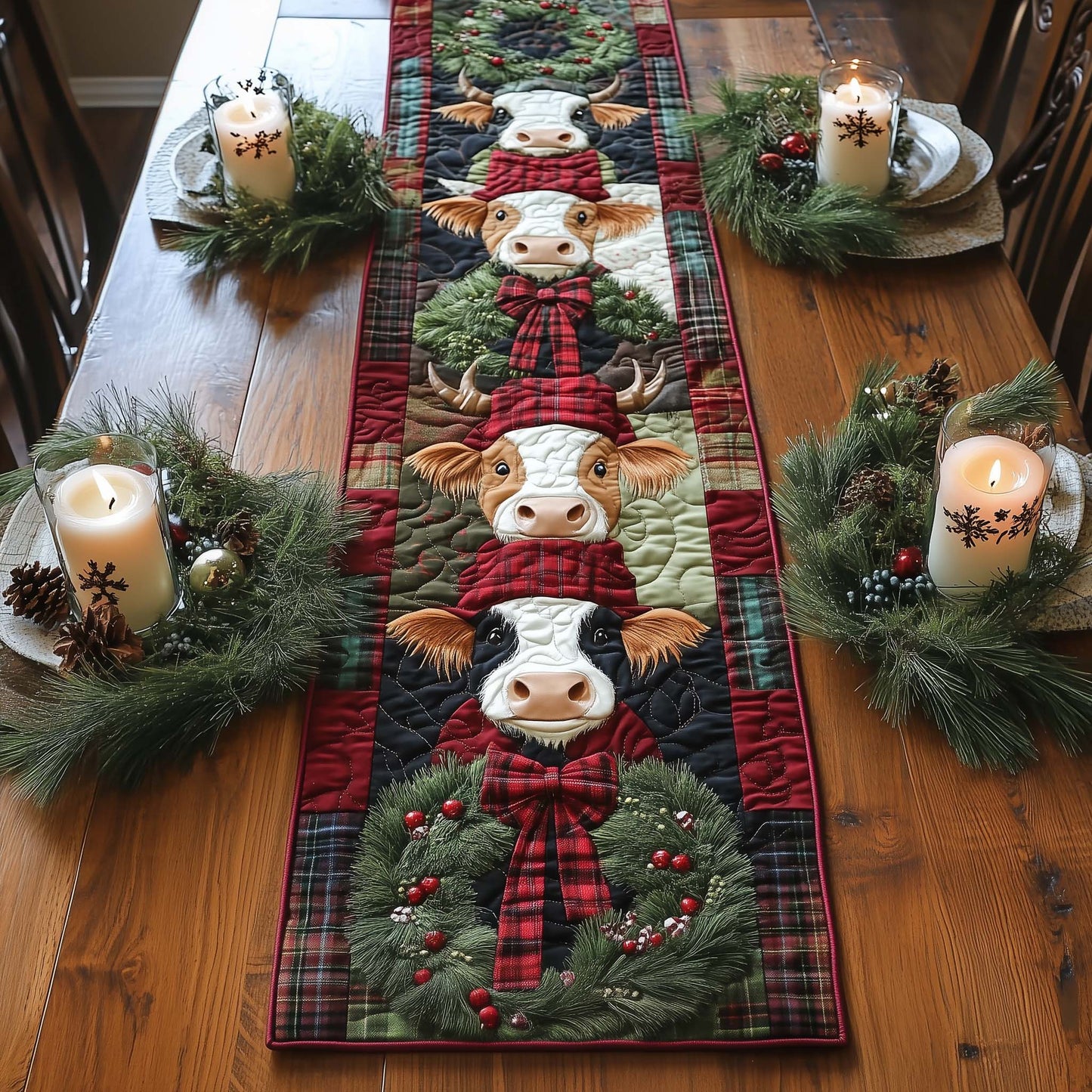 Highland Cow Quilted Table Runner GFTOQA392