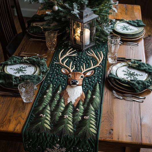 Rustic Reindeer Quilted Table Runner GFTOQA397