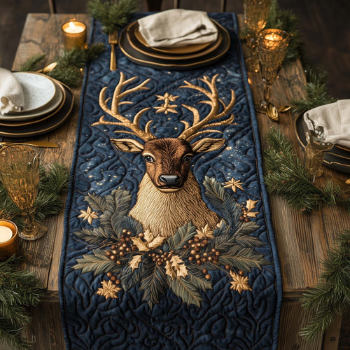 Rustic Reindeer Quilted Table Runner GFTOQA398