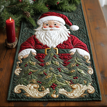 Holly Santa Quilted Table Runner GFTOQA401