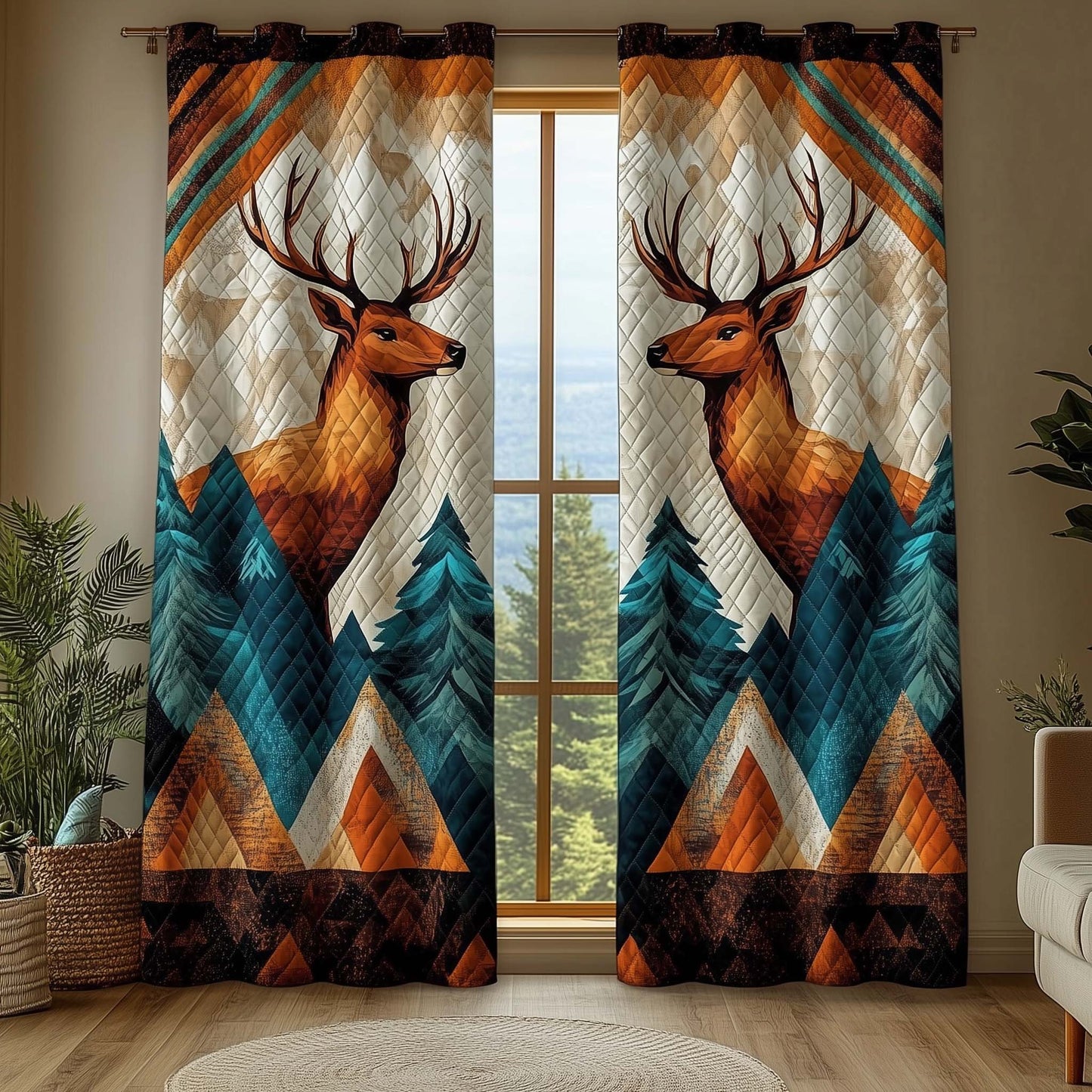 Forest Sentinel Quilted Curtains GFTOQA872