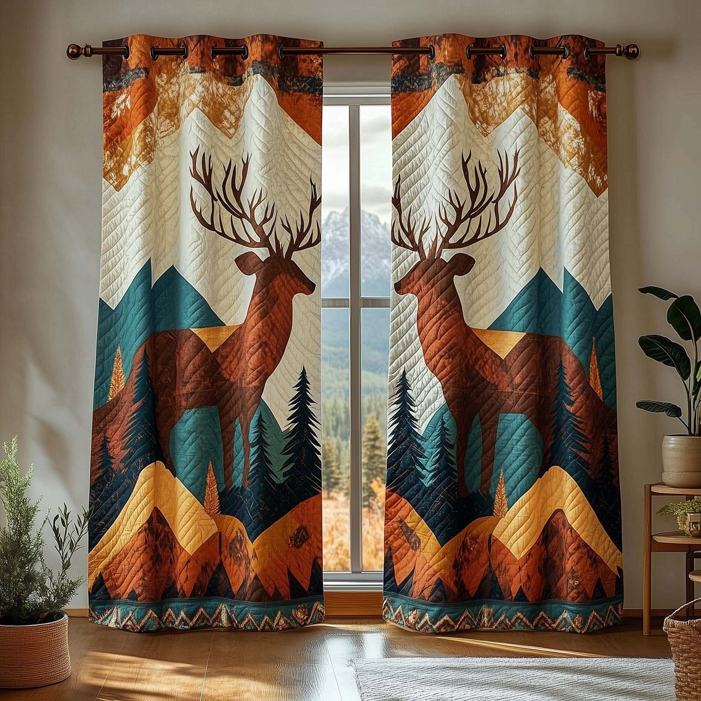 Forest Balance Quilted Curtains GFTOQA874