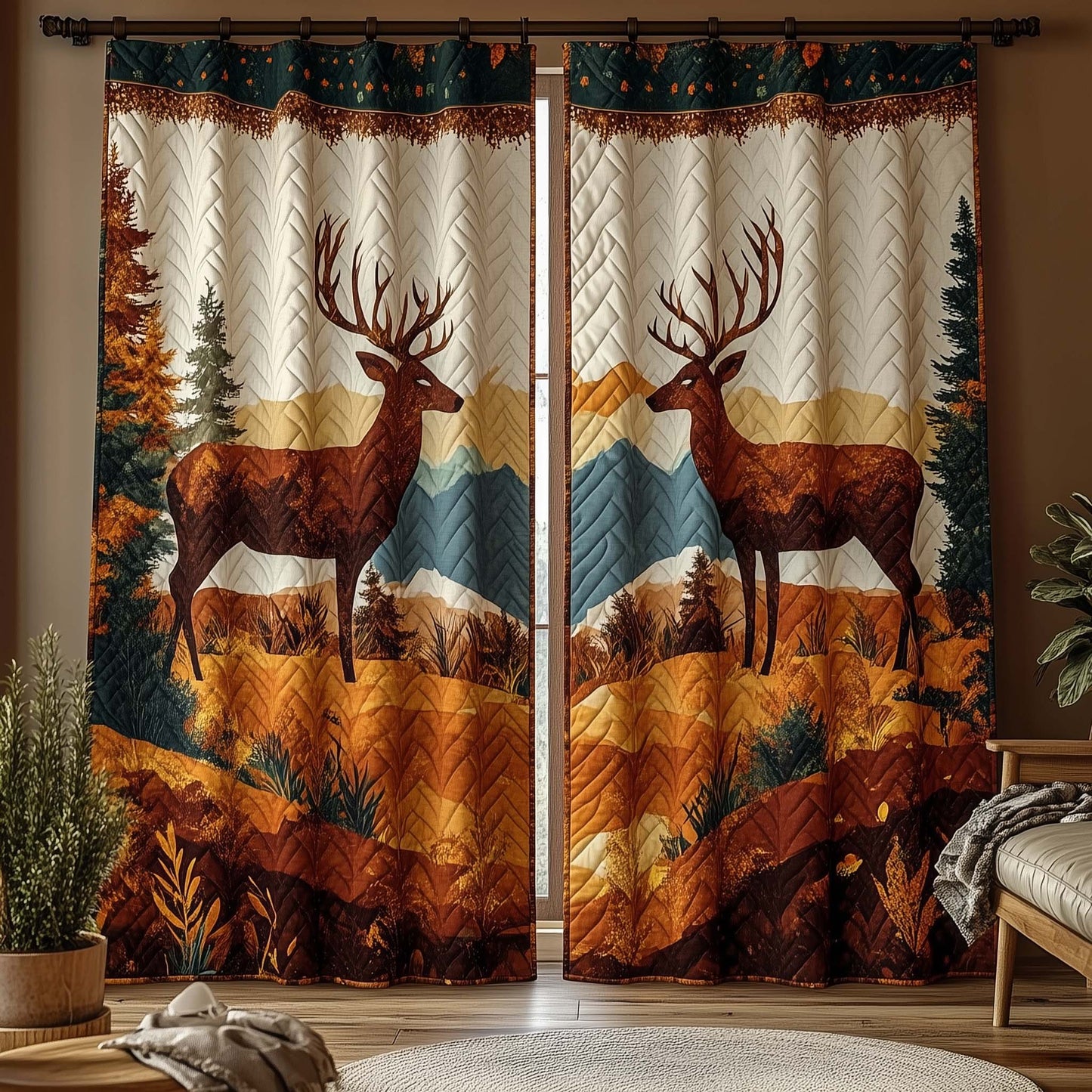 Wild Harmony Quilted Curtains GFTOQA876
