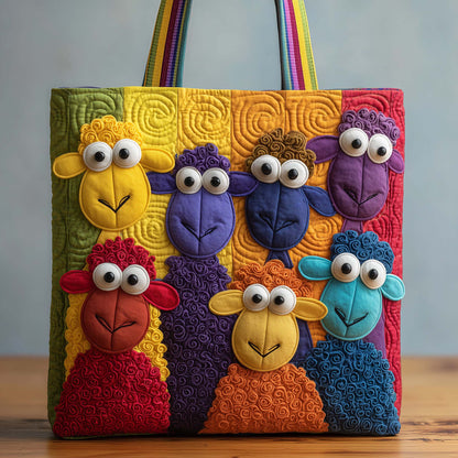 Rainbow Sheep Quilted Tote Bag GFTOQA902