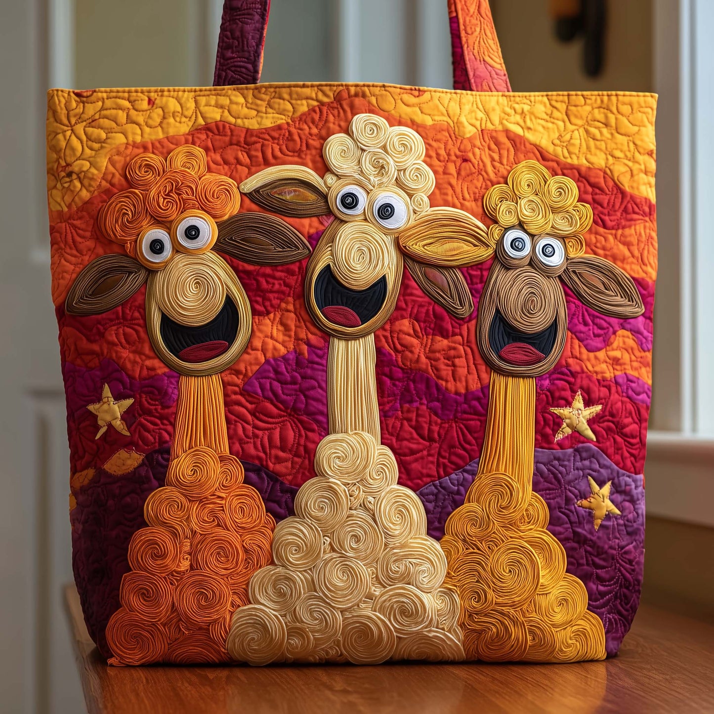 Sunset Laughers Quilted Tote Bag GFTOQA903