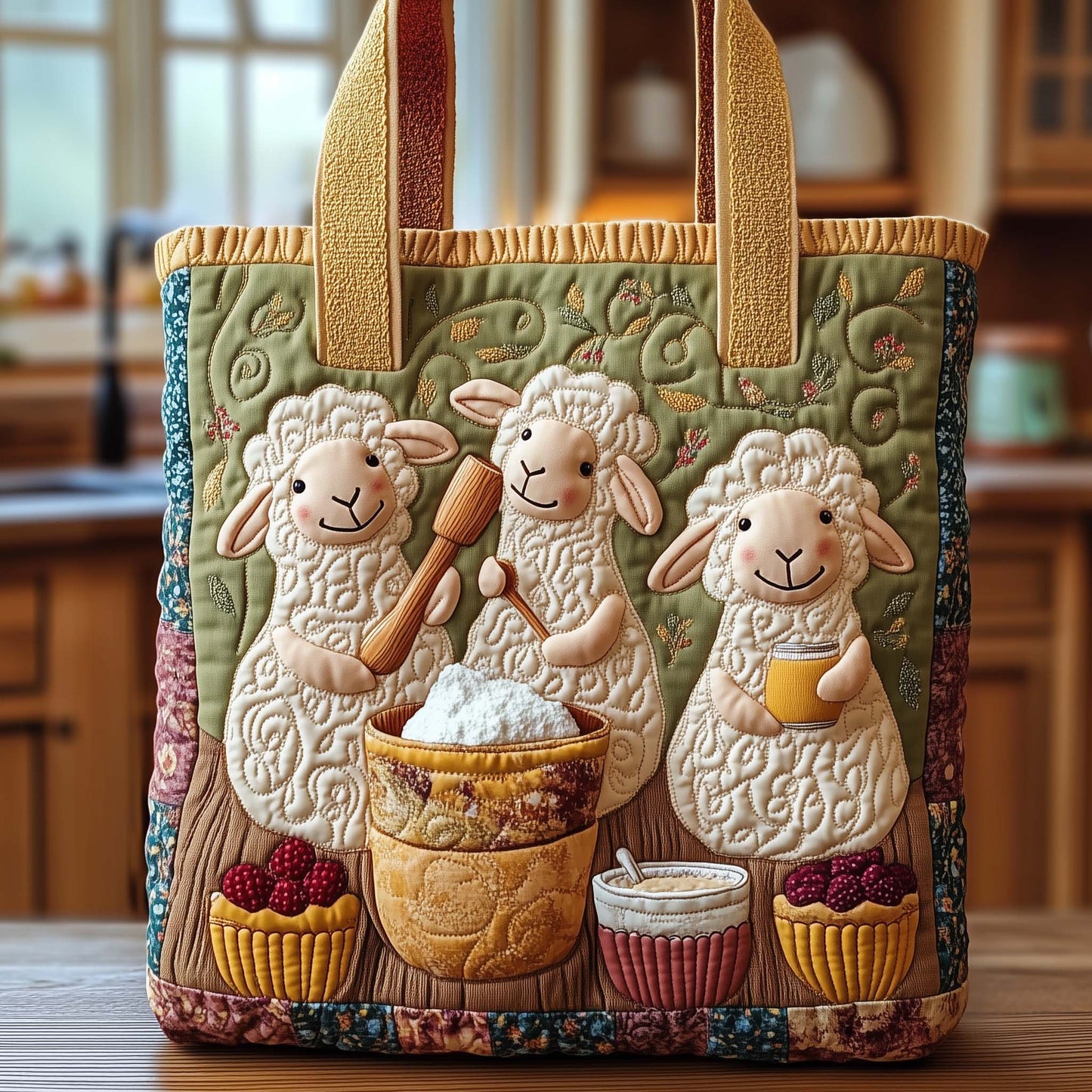 Baking Sheep Quilted Tote Bag GFTOQA906