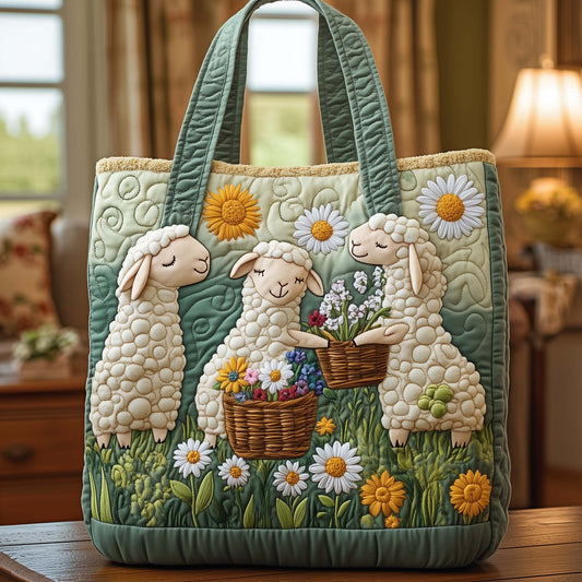 Garden Sheep Quilted Tote Bag GFTOQA908