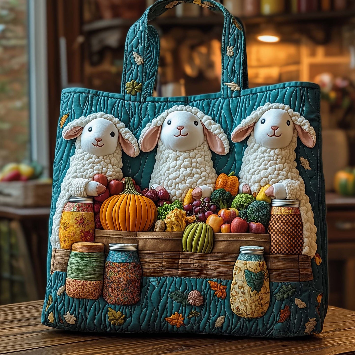 Sheep Market Quilted Tote Bag GFTOQA909