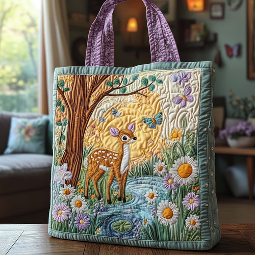 Spring Reindeer Quilted Tote Bag GFTOQA910