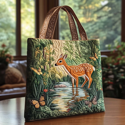 Reindeer Serenity Quilted Tote Bag GFTOQA911
