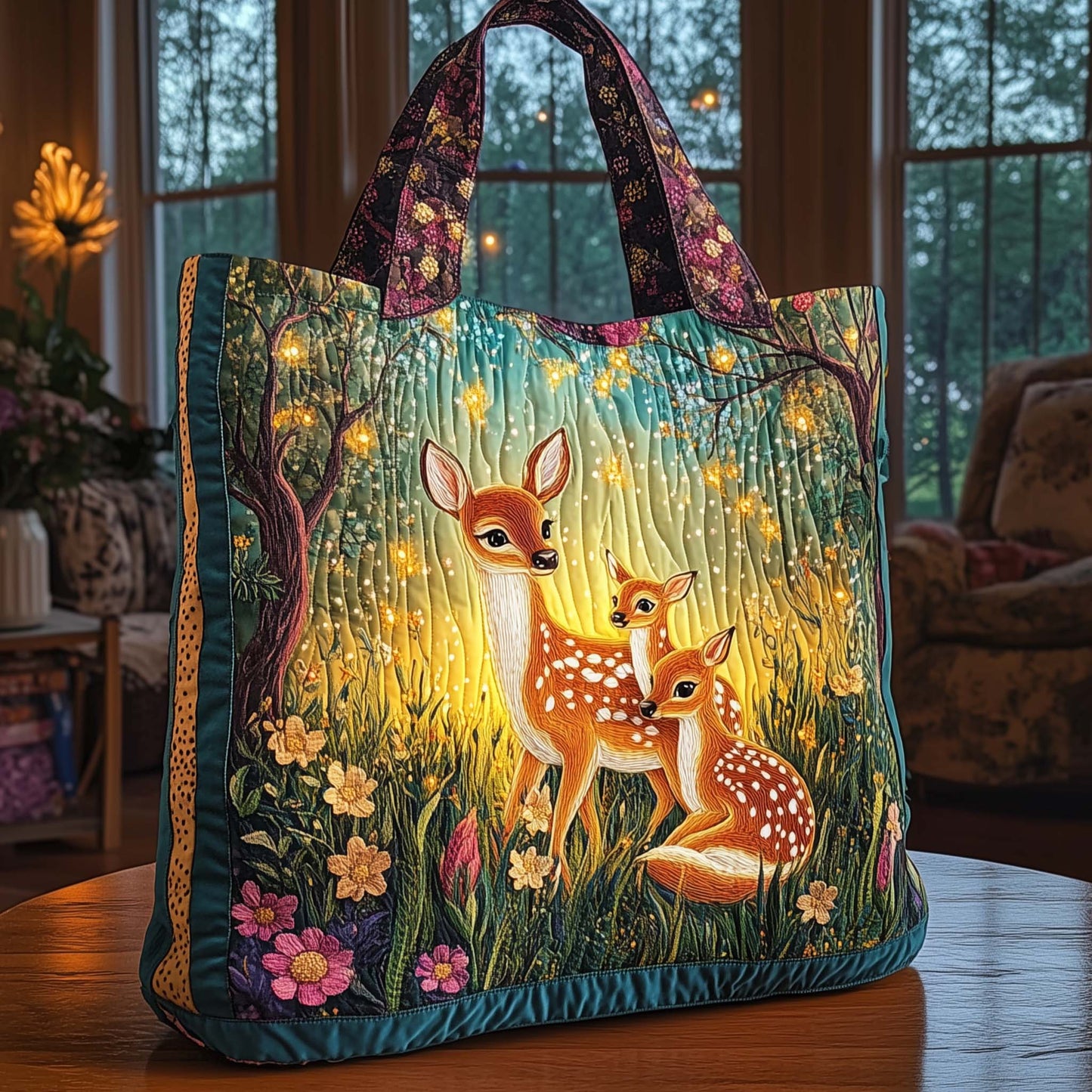 Forest Melody Quilted Tote Bag GFTOQA914