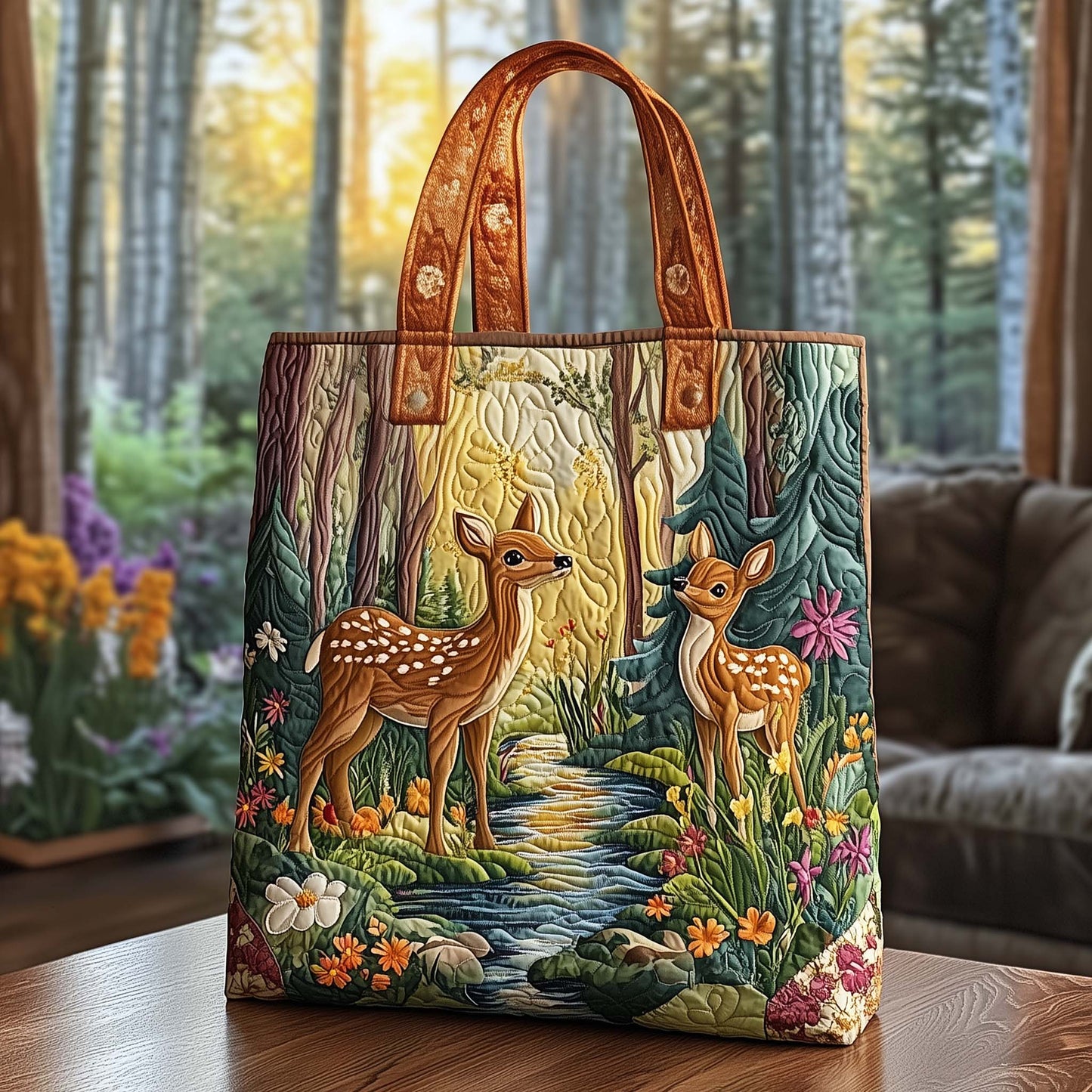 Woodland Friend Quilted Tote Bag GFTOQA917
