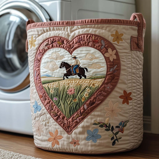 Prairie Blossom Quilted Laundry Basket GFTOQA952