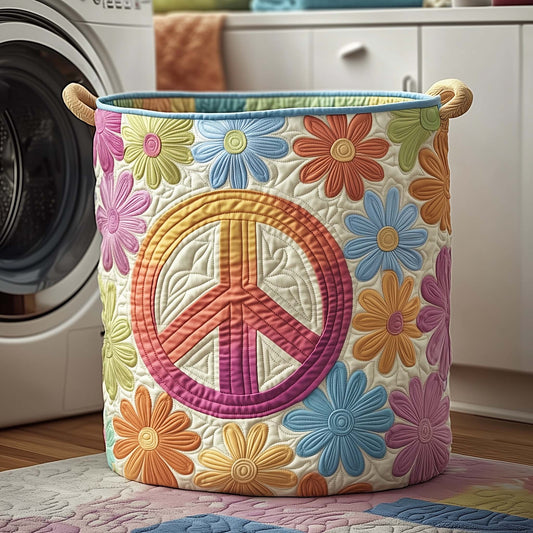 Peace Blossom Quilted Laundry Basket GFTOQA959
