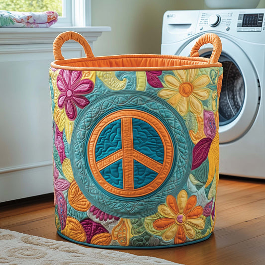 Groovy Meadow Quilted Laundry Basket GFTOQA961