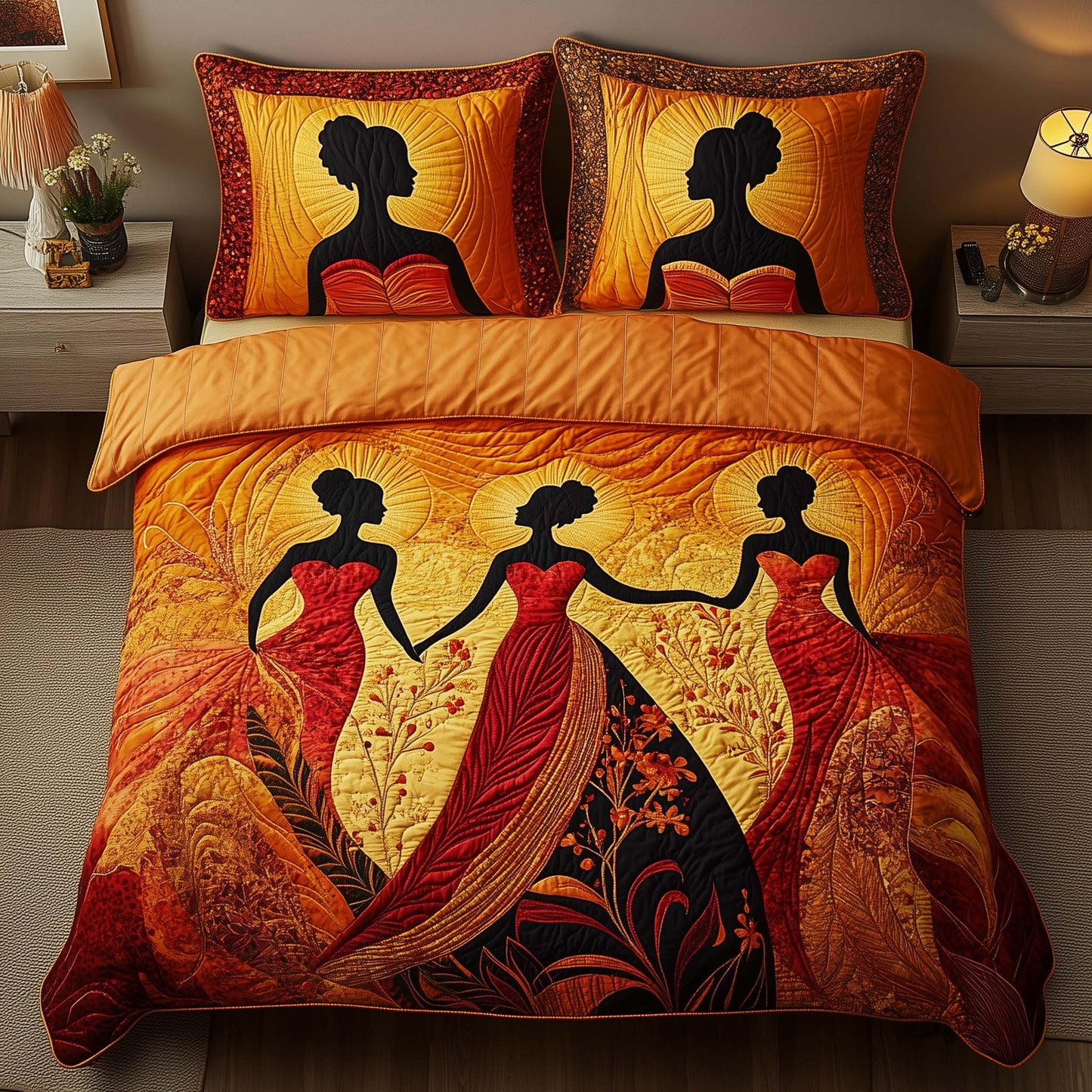 Sunset Tradition 3-Piece Quilted Bedding Set GFTOQA969