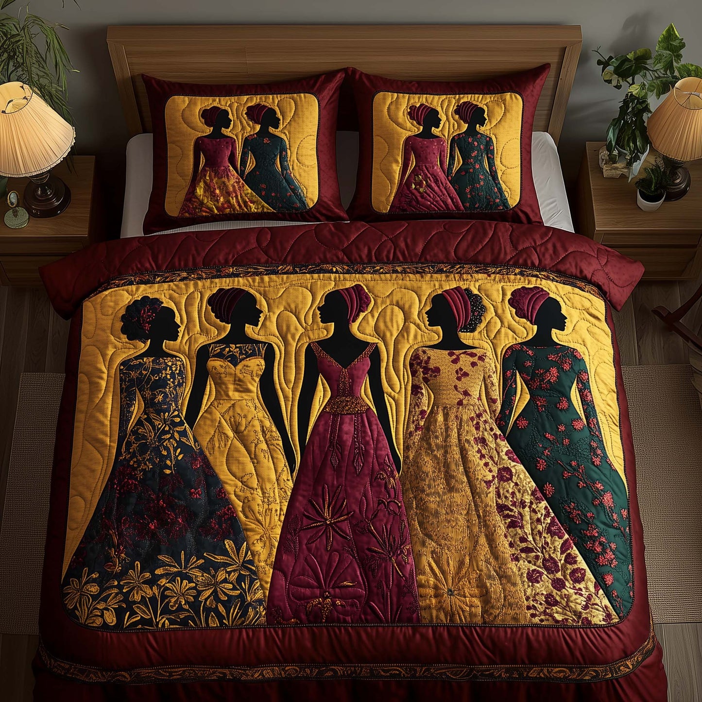 Heritage Queens 3-Piece Quilted Bedding Set GFTOQA970