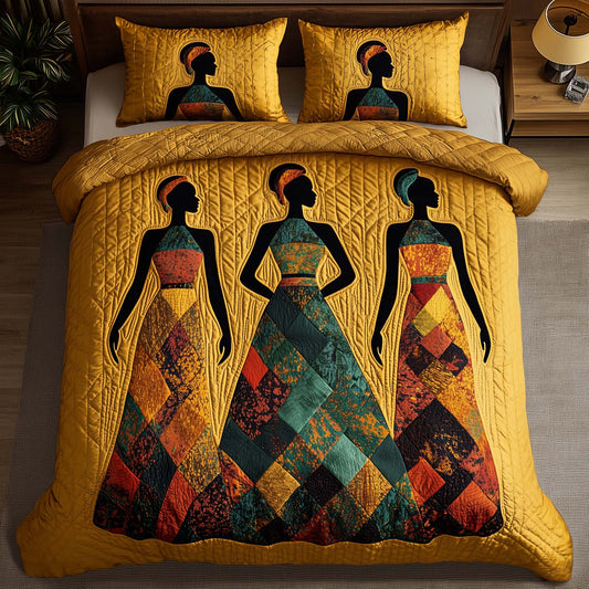 Royal Kente 3-Piece Quilted Bedding Set GFTOQA971
