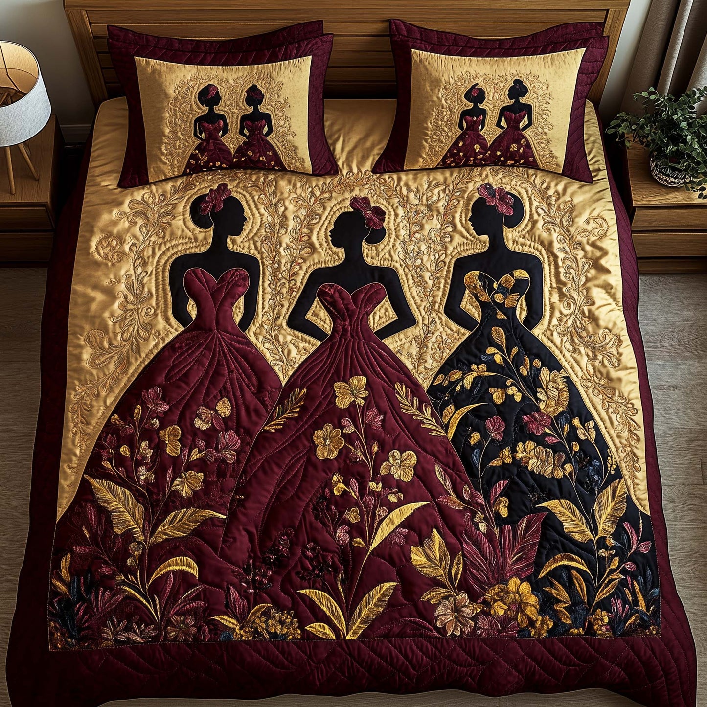 Floral Majesty 3-Piece Quilted Bedding Set GFTOQA972