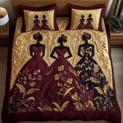 Floral Majesty 3-Piece Quilted Bedding Set GFTOQA972