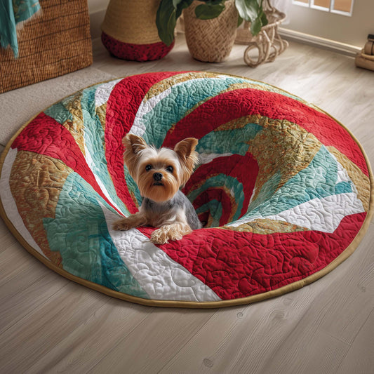 Sweet Yorkie Quilted Round Mat GFTOQM102