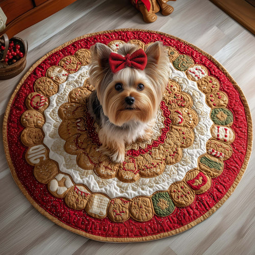Yorkshire Terrier Quilted Round Mat GFTOQM106