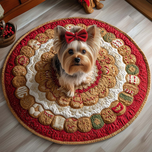 Yorkshire Terrier Quilted Round Mat GFTOQM106