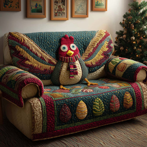 Cozy Rooster Quilted Sofa Cover GFTOQM1332