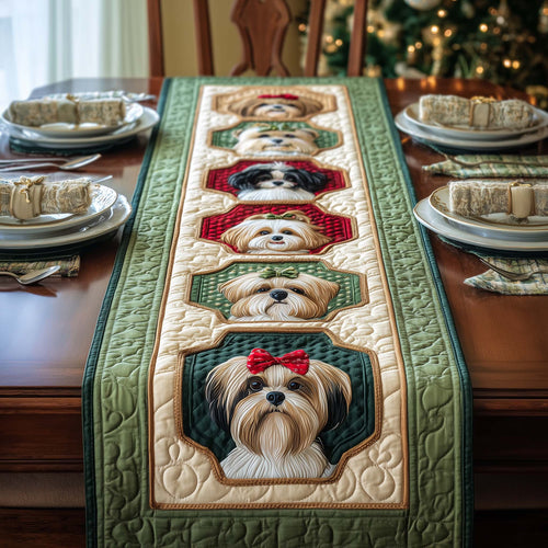 Shih Portraits Quilted Table Runner GFTOQM1337