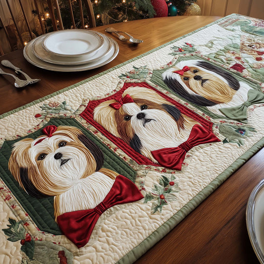 Shih Ribbons Quilted Table Runner GFTOQM1338