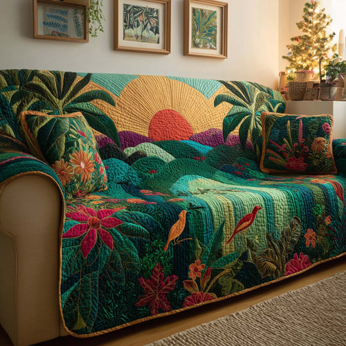 Tropical Sunrise Quilted Sofa Cover GFTOQM1526
