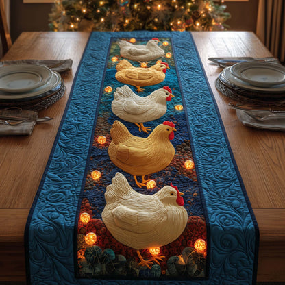 Glowing Hens Quilted Table Runner GFTOQM1531