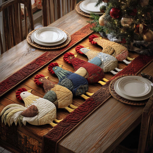 Patchwork Roosters Quilted Table Runner GFTOQM1533