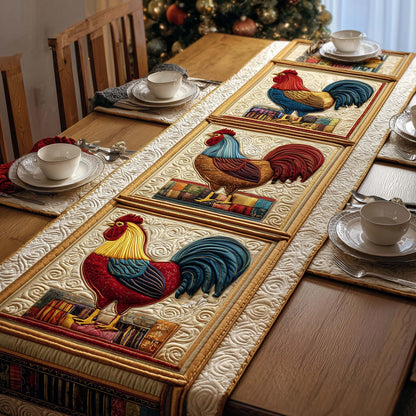 Framed Roosters Quilted Table Runner GFTOQM1535