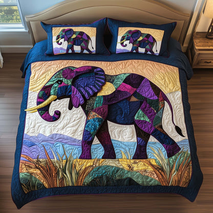 Mosaic Elephant 3-Piece Quilted Bedding Set GFTOQM1539