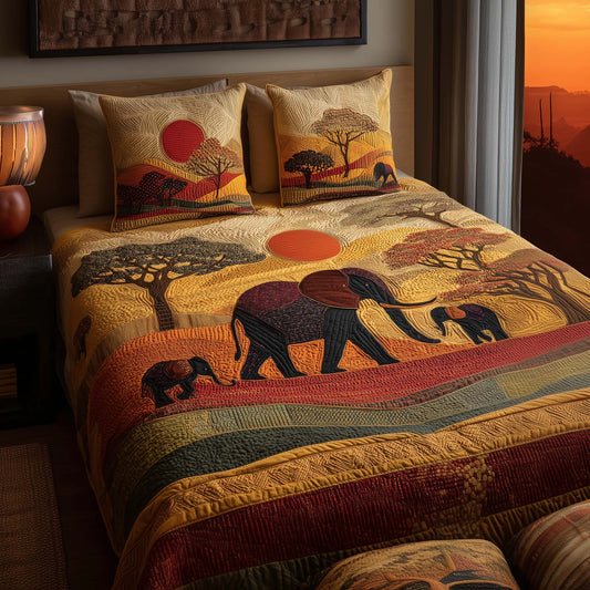 Sunset Herd 3-Piece Quilted Bedding Set GFTOQM1543