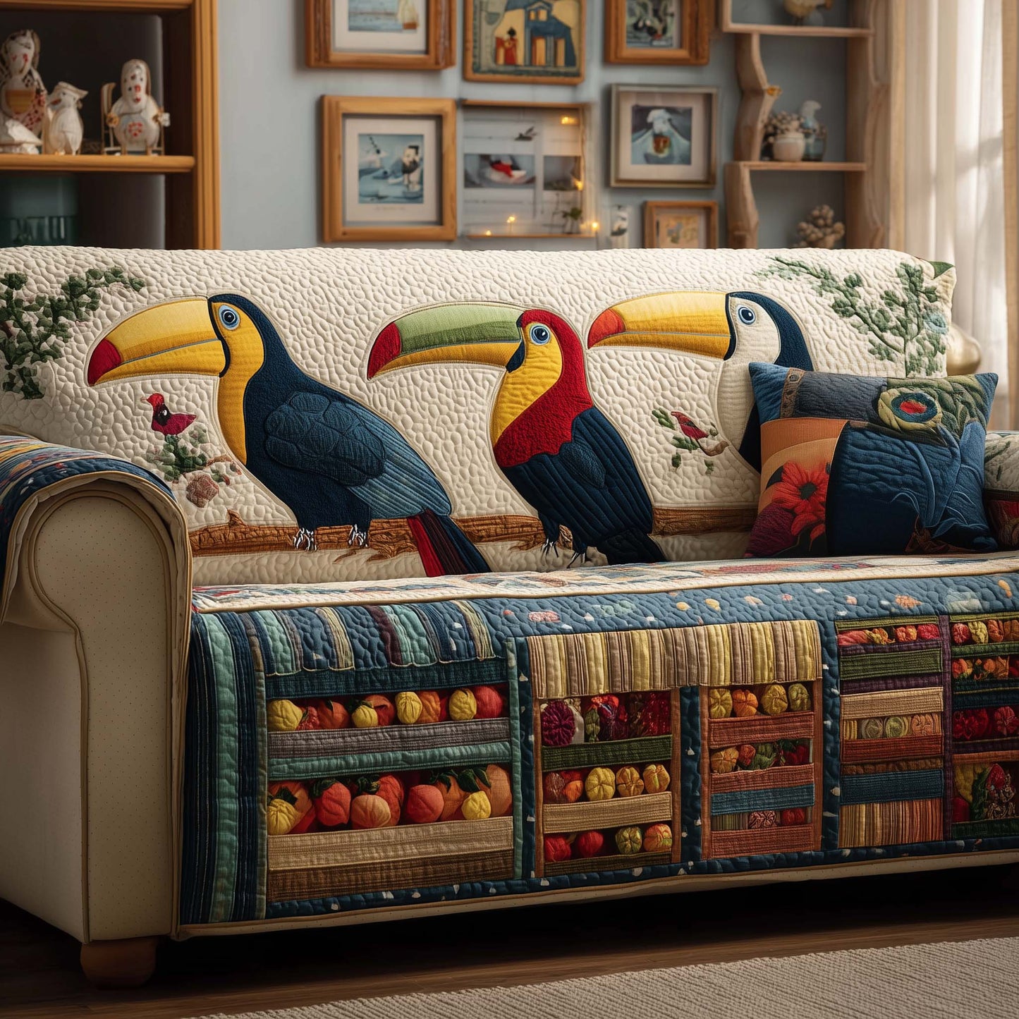 Toucans Shop Quilted Sofa Cover GFTOQM1566