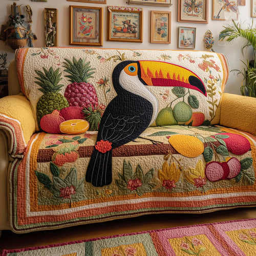 Pineapple Toucan Quilted Sofa Cover GFTOQM1568
