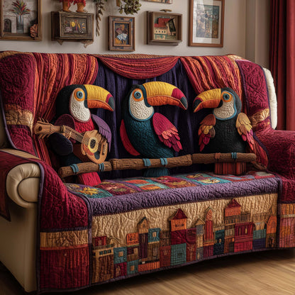 Musical Toucans Quilted Sofa Cover GFTOQM1569