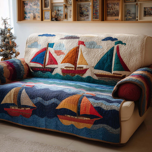 Ocean Fleet Quilted Sofa Cover GFTOQM1572