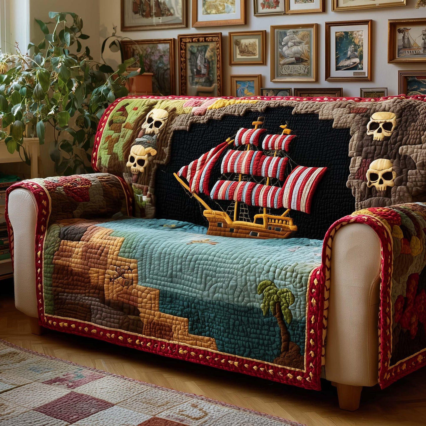 Pirate Sails Quilted Sofa Cover GFTOQM1574