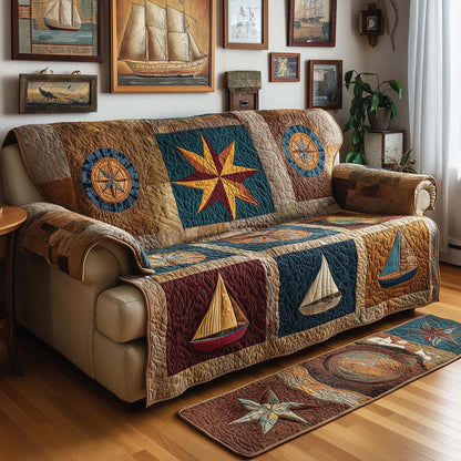 Compass Sail Quilted Sofa Cover GFTOQM1576