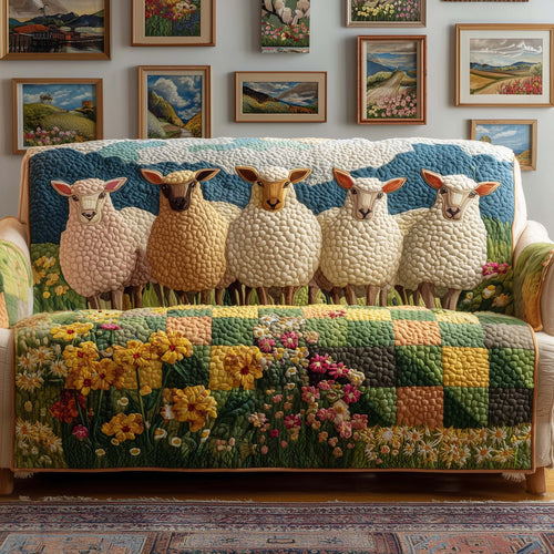 Meadow Flock Quilted Sofa Cover GFTOQM1578
