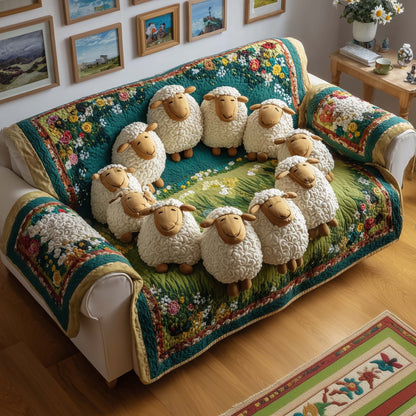 Circle Flock Quilted Sofa Cover GFTOQM1579