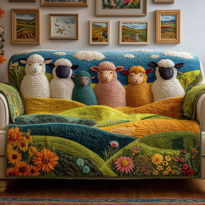 Meadow Flock Quilted Sofa Cover GFTOQM1581