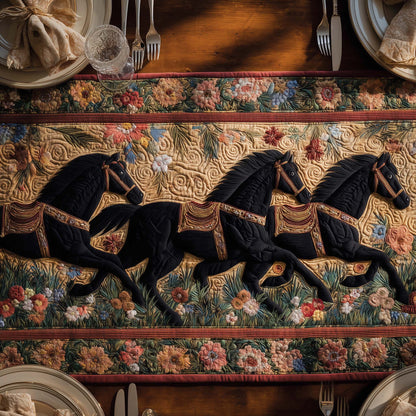 Floral Stallions Quilted Table Runner GFTOQM1585